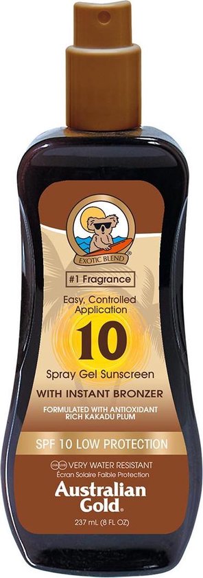 Australian Gold SPF 10 Spray Gel + Bronzer