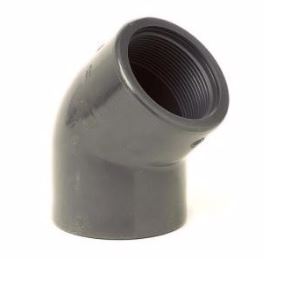 PVC Knie 45° Binnendraad 50mm 1 ½''
