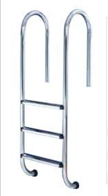 RVS trap smal model 5 treden, met instorthulzen en rozetten (AISI 304)