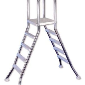 Tweezijdige RVS zwembadtrap 4 + 4 cm