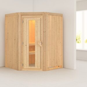 Systeemsauna Karibu Larin - 151 X 151 X 198CM + 4,5kW Kachel BioS
