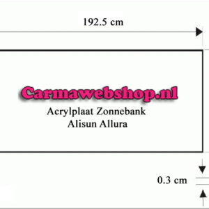 Acrylplaat bank -  Alisun Allura - 192,5 X 74 X 0,3 CM