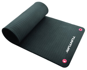 Tunturi Pro Fitnessmat - Yogamat - Gymnastiekmat - Oefenmat - 140x60x1,5cm - Zwart - Incl. gratis fitness app