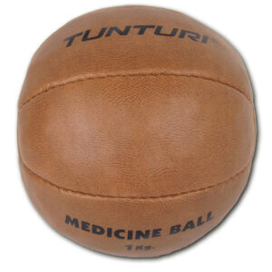 Tunturi  Medicine Ball - Medicijnbal - Functional Training ball - 1 kg - Bruin kunstleder - incl. gratis fitness app
