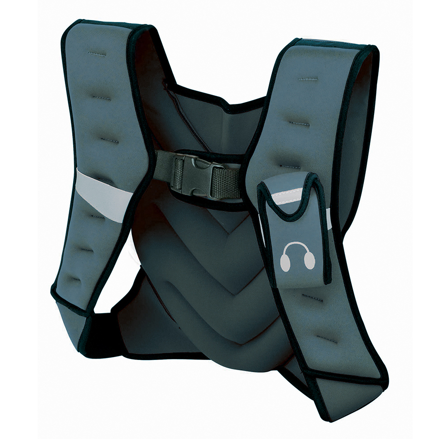 Tunturi Gewichstvest - Gewichtvest - Weight Vest - Gewichtsvest Hardlopen - Verstelbaar - 5kg - Grijs