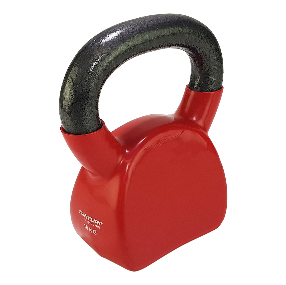 Tunturi Kettlebell - Vinyl - 10 kg - Rood - incl. gratis fitness app