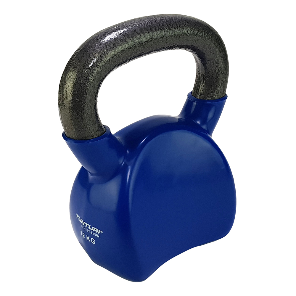 Tunturi Kettlebell - Vinyl - 12 kg - Blauw - incl. gratis fitness app