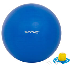 Tunturi  Fitnessbal - Gymball - Swiss ball - 75 cm - Incl. pomp - Blauw - incl. gratis fitness app