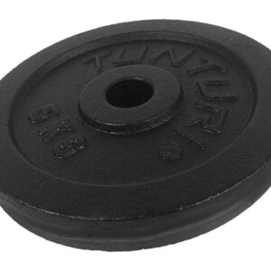 Tunturi Halterschijf - Halter gewichten - 1 x 5 kg - Ø 30 mm - Gietijzer - Incl. gratis fitness app