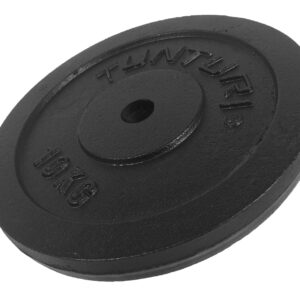 Tunturi Halterschijf - Halter gewichten - 1 x 10 kg - Ø 30 mm - Gietijzer - Incl. gratis fitness app
