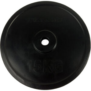 Tunturi Halterschijf - Halter gewichten - 1x 15 kg - 30mm - Rubber - incl. gratis fitness app