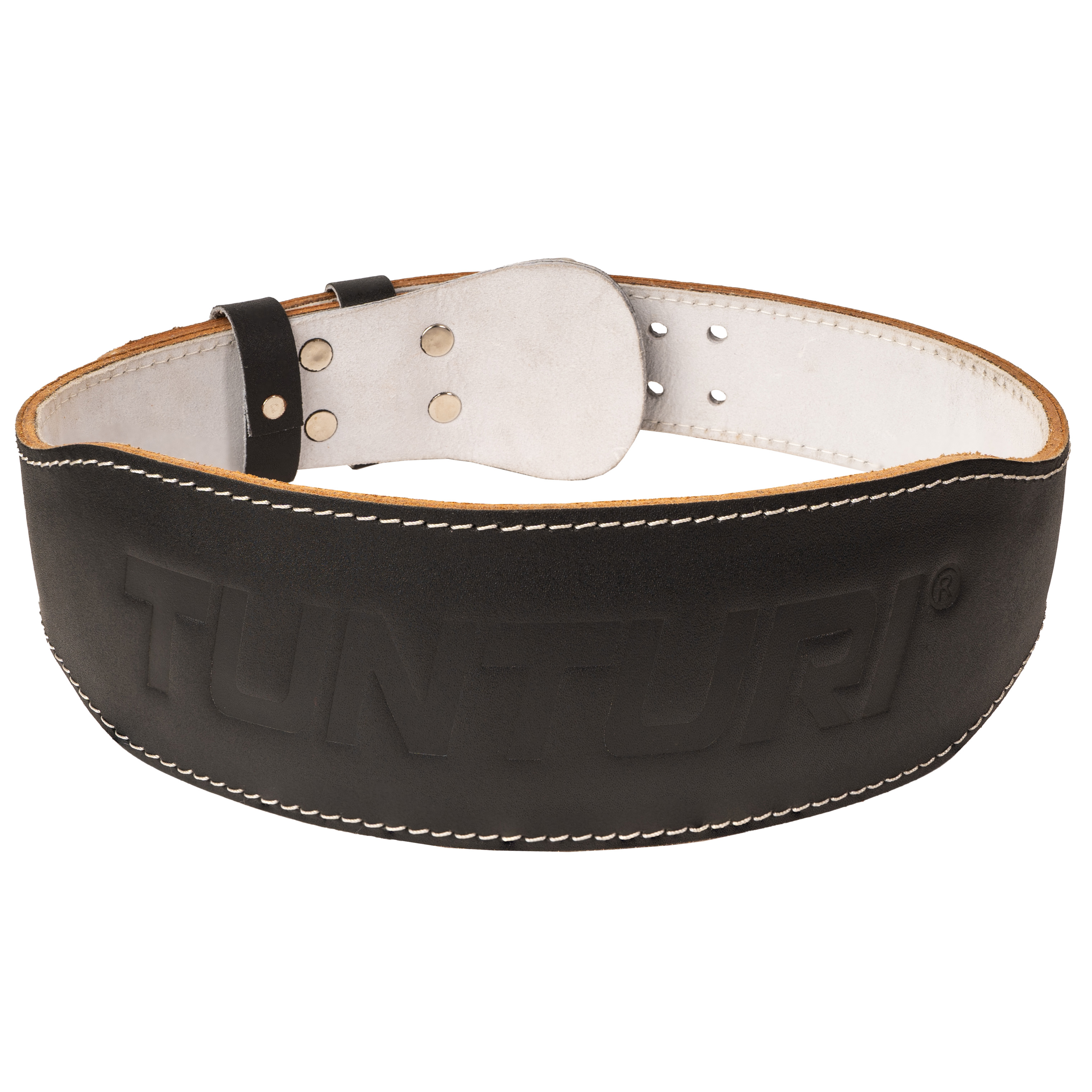 Tunturi Halterriem - Fitness riem - Powerlift riem - 100 cm - Leer - Zwart