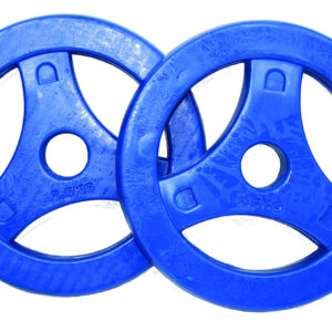 Tunturi Aerobic Halterschijven -Halter gewichten - 2 x 2,5 kg - 30mm - Blauw - incl. gratis fitness app