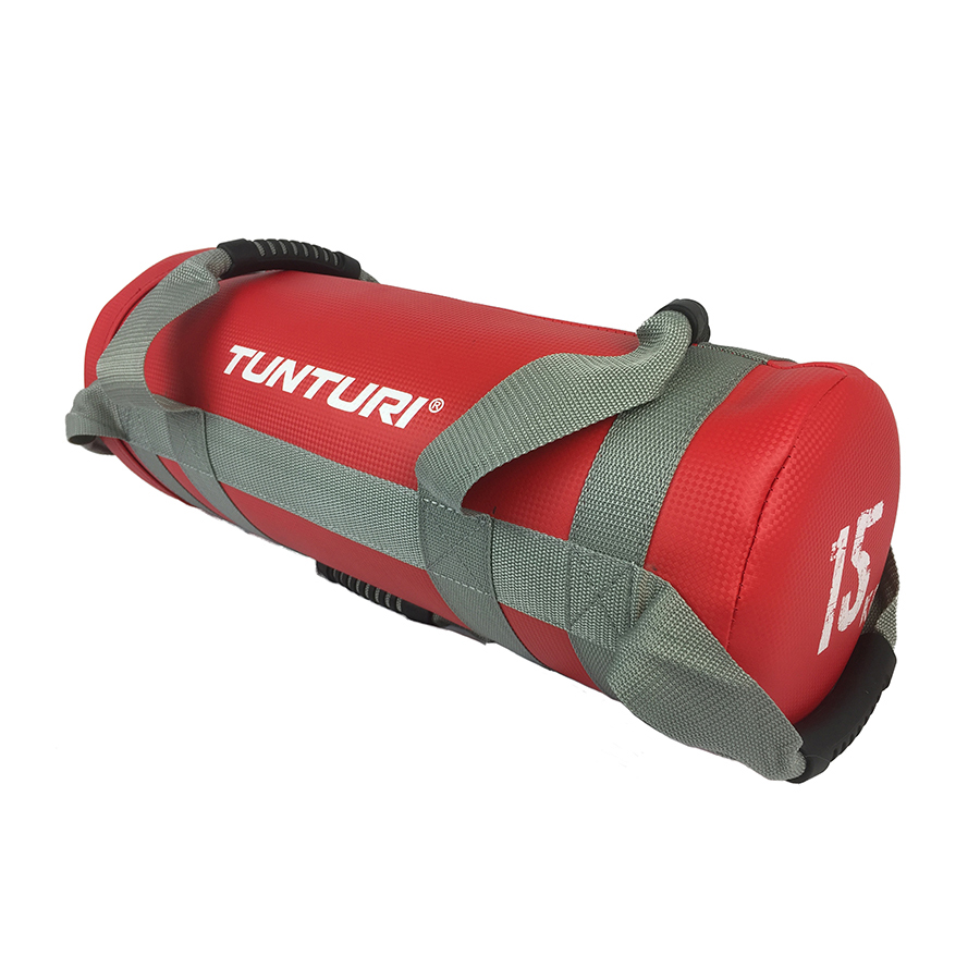 Tunturi Power bag - Strength bag - Sandbag - Fitness bag - 15 kg - Rood - incl. gratis fitness app