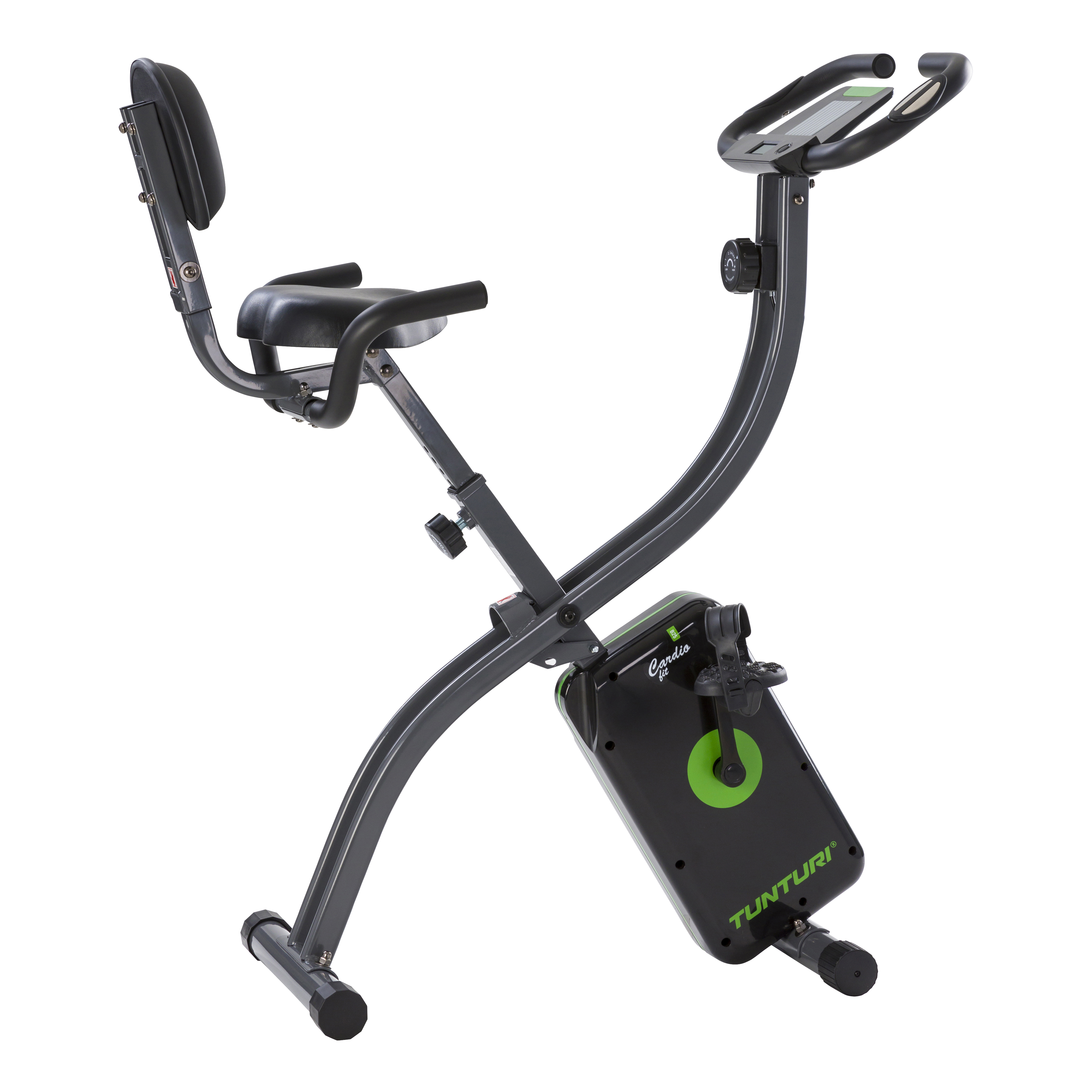 Tunturi Cardio Fit B25 X-Bike Hometrainer met rugleuning - Fitness fiets opvouwbaar - 8 weerstandsniveaus - Tablethouder