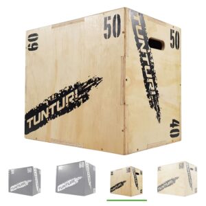 Tunturi Plyo Box voor krachttraining - Houten fitness kist - Jump box 40/50/60cm - incl. gratis fitness app