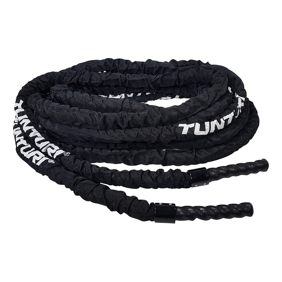 Tunturi Pro Battle Rope met canvas bescherming 15m lengte - incl. gratis fitness app