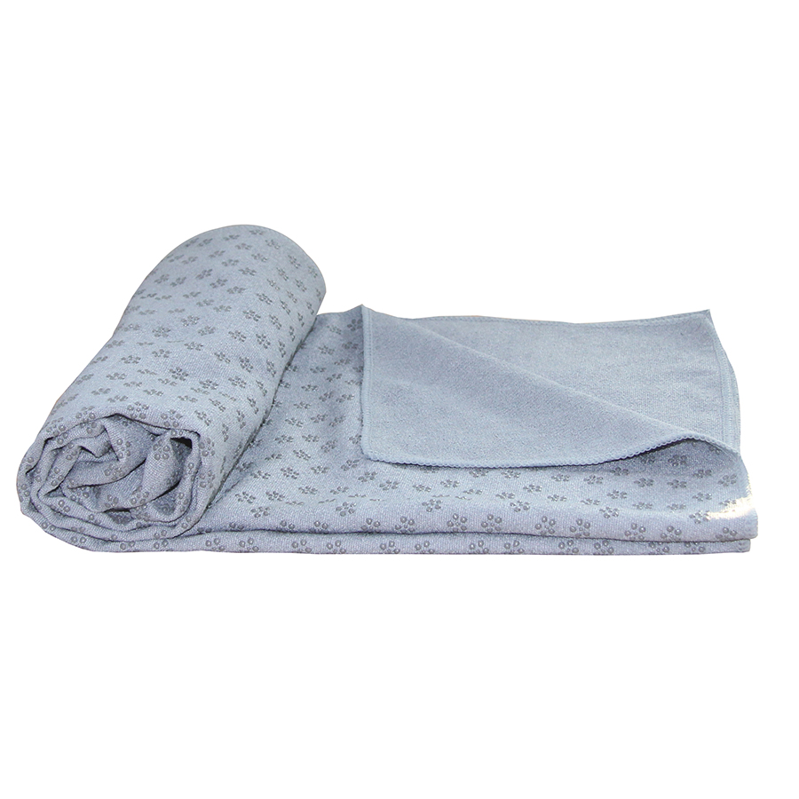 Tunturi Silicone Yoga handdoek - Handdoek - met anti slip - Incl. draagtas - Grijs