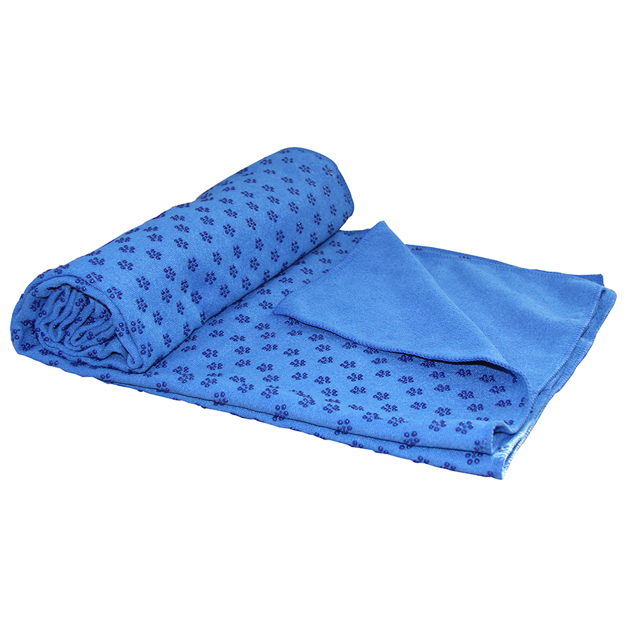 Tunturi Silicone Yoga handdoek met anti slip - met draagtas - Blauw