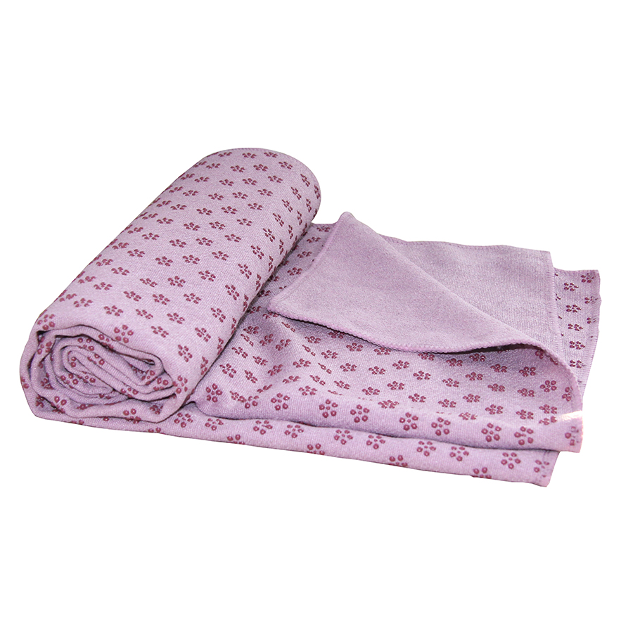 Tunturi Silicone Yoga handdoek met anti slip - met draagtas - Roze