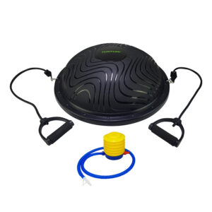 Tunturi Balanstrainer pro met handvatten - Balanskussen met resistance band set - Balansbal incl. meegeleverde voetpomp - incl.