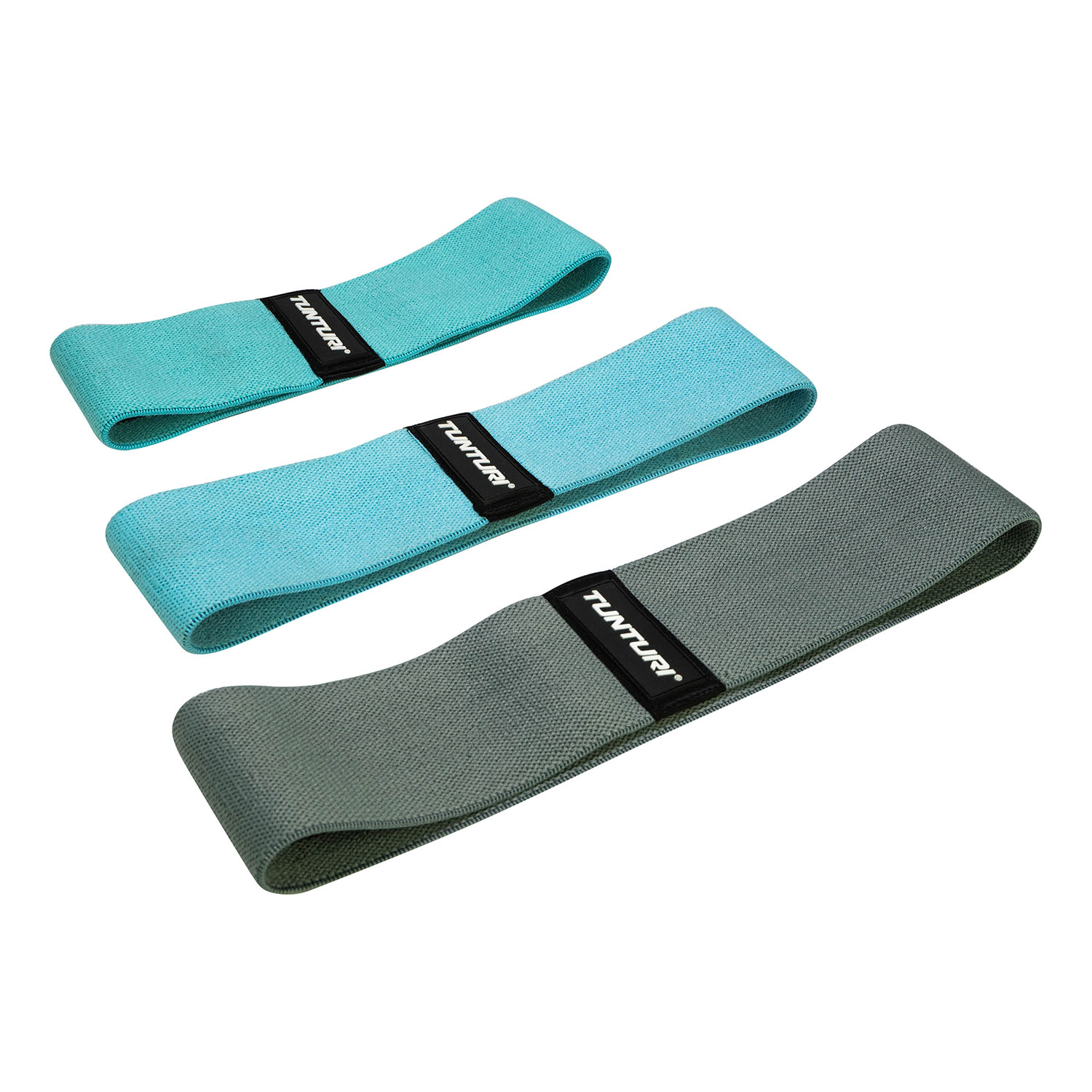 Tunturi Weerstandsbanden set textiel - resistance band set - 3 st - Incl. gratis fitness app