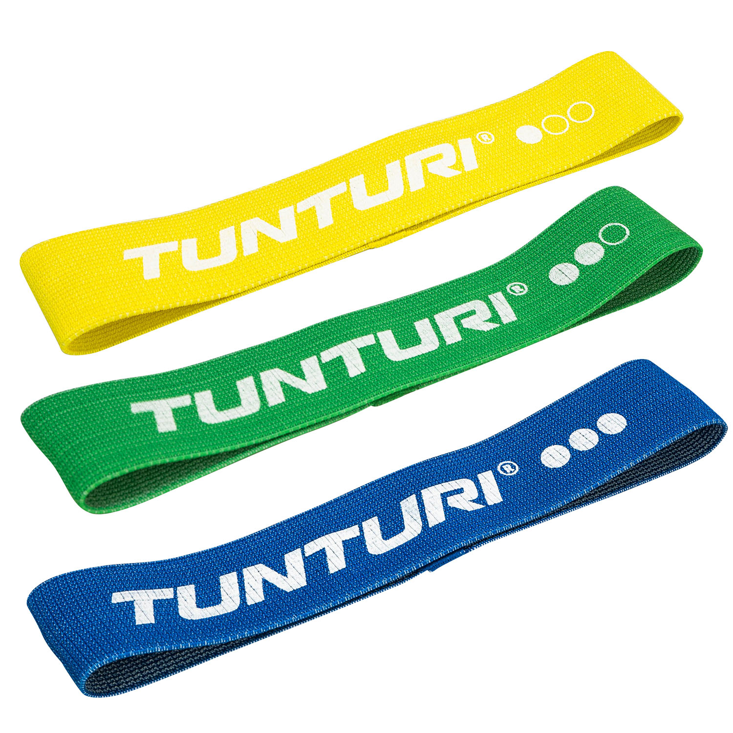 Tunturi Weerstandsbandset textiel - resistance bands - 3 weerstanden - Incl. gratis fitness app