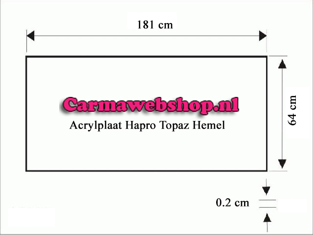 Mijnenveld Afhankelijk stijl Acrylplaat Zonnehemel Hapro Topaz 181 x 64 x 0.2 cm | Carma Webshop